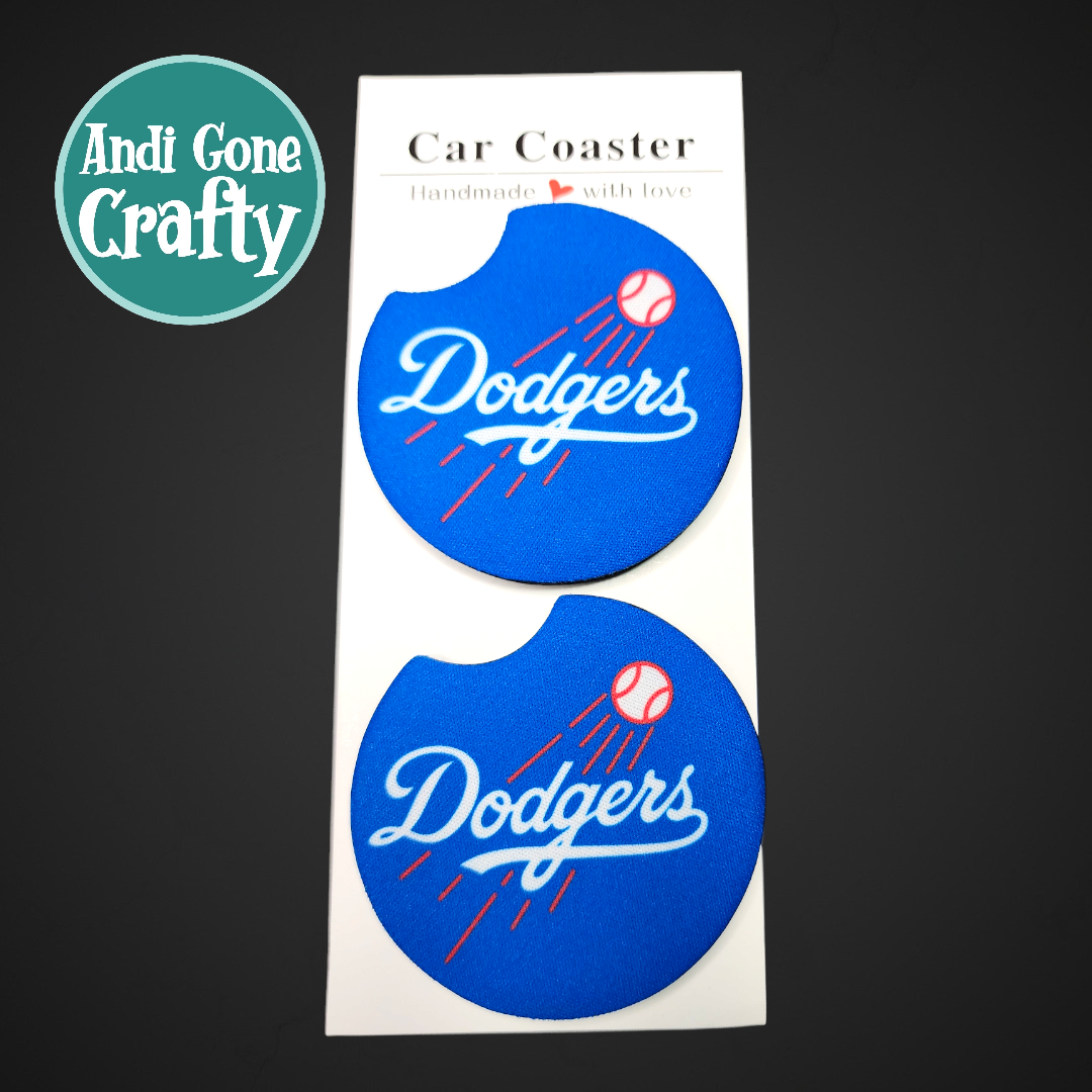 2.75in Foam Car Coaster Baseball - Style Los Angeles Dodgers