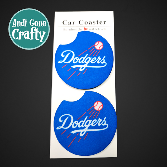 2.75in Foam Car Coaster Baseball - Style Los Angeles Dodgers