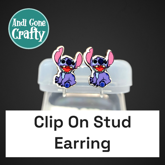 Clip On Earring - Blue Alien Siting - Character