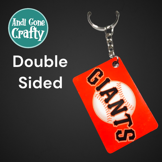 Double Sided Key Chain -1.5 x 2 in Rectangle - San Francisco Giants Baseball