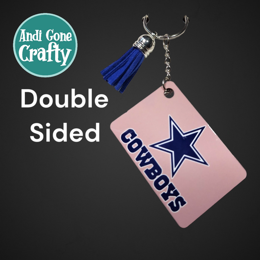 Double Sided Key Chain -1.5 x 2 in Rectangle - Dallas Cowboys Football