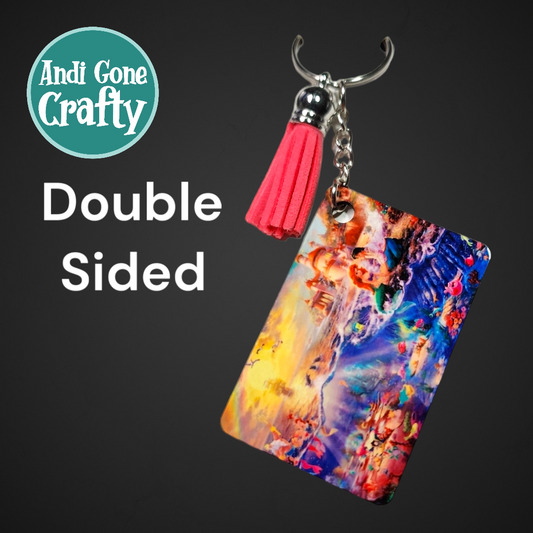 Double Sided Key Chain -1.5 x 2 in Rectangle - Style Kincade Little Mermaid - Character