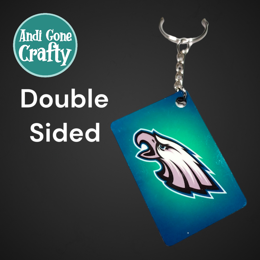 Llavero de doble cara -1.5 x 2 en rectángulo - Philadelphia Eagles Football