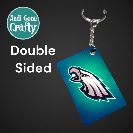 Double Sided Key Chain -1.5 x 2 in Rectangle - Philadelphia Eagles Football