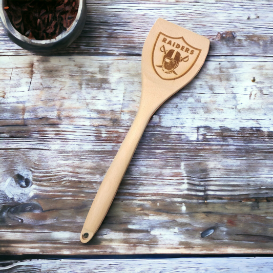Engraved Wood Cooking Spoons - Sports Football - Raiders