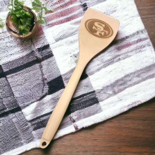 Engraved Wood Cooking Spoons - Sports Football - 49ers