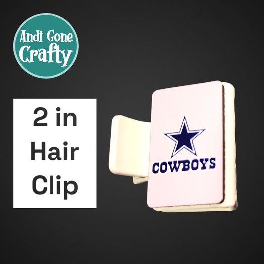 2 in Hair Clip / Claw - Football - Cowboys