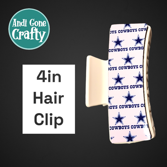 4.2 in Hair Clip / Claw - Style Football - Cowboys
