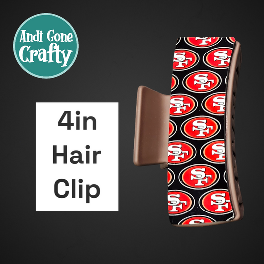 4.2 in Hair Clip / Claw - Football - 49ers
