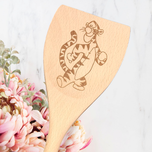Engraved Wood Cooking Spoons - Character- Tiger