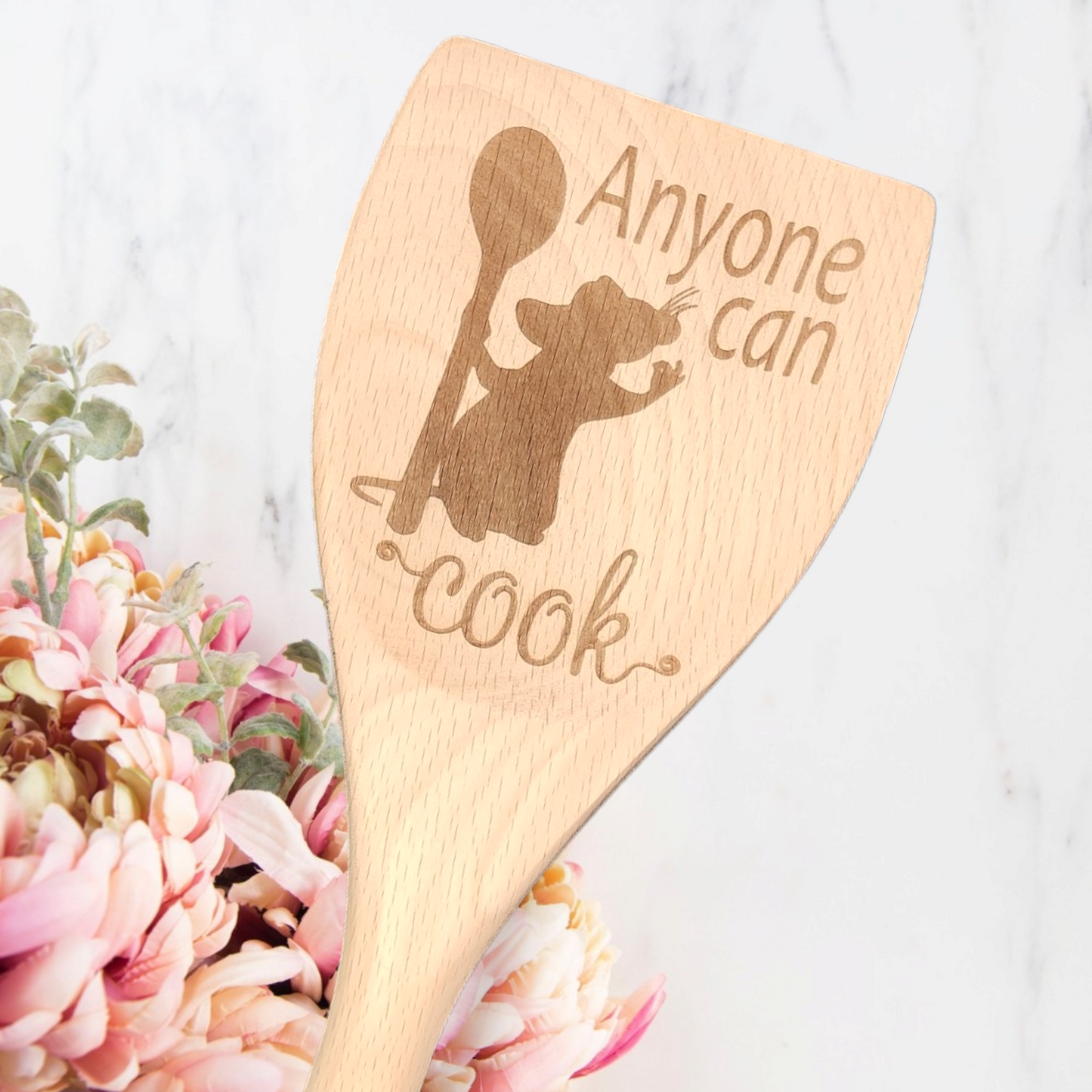 Engraved Wood Cooking Spoon - Character - Anyone Can Cook