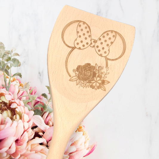 Engraved Wood Cooking Spoons - Character - Minnie