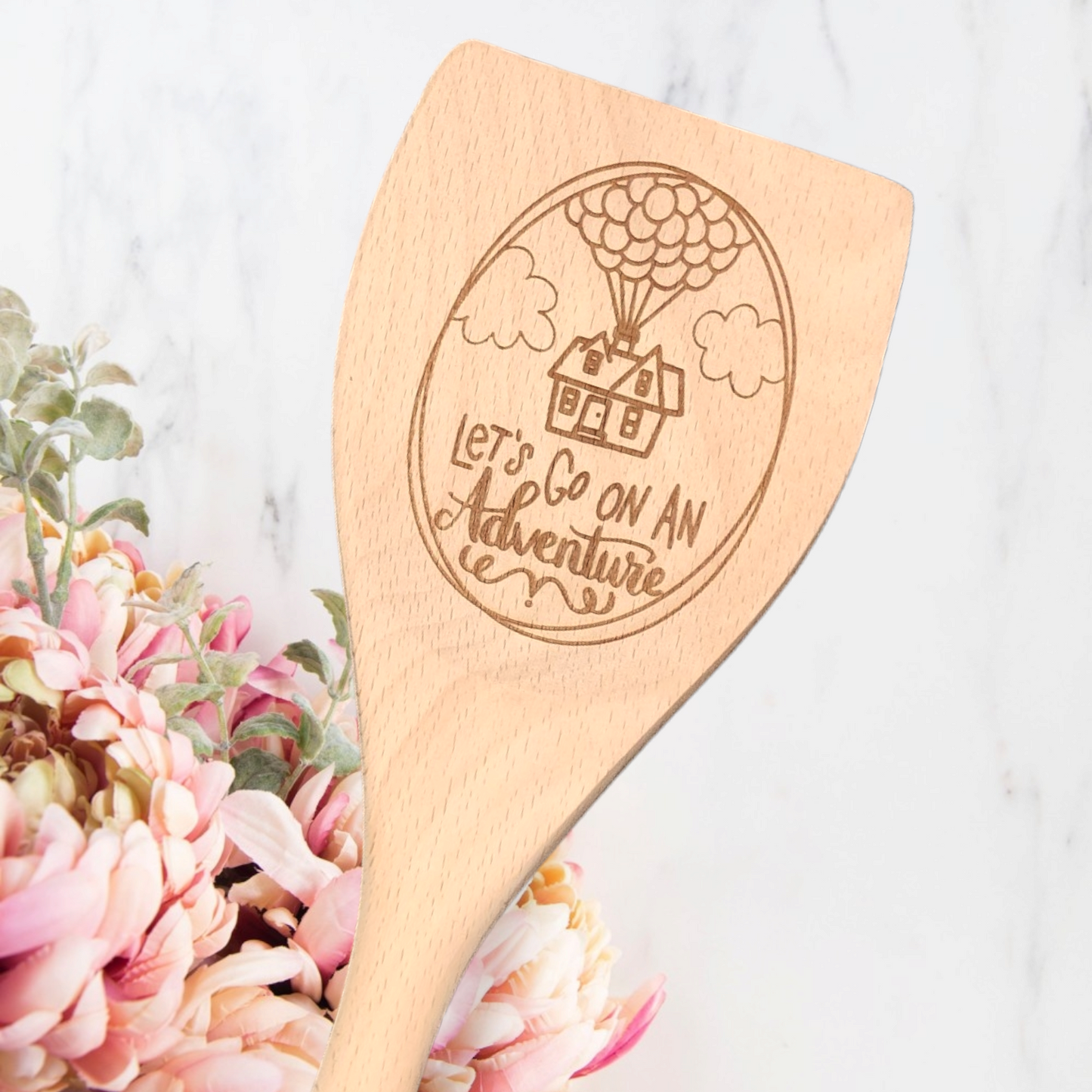 Engraved Wood Cooking Spoons - Character- Up House Adventure