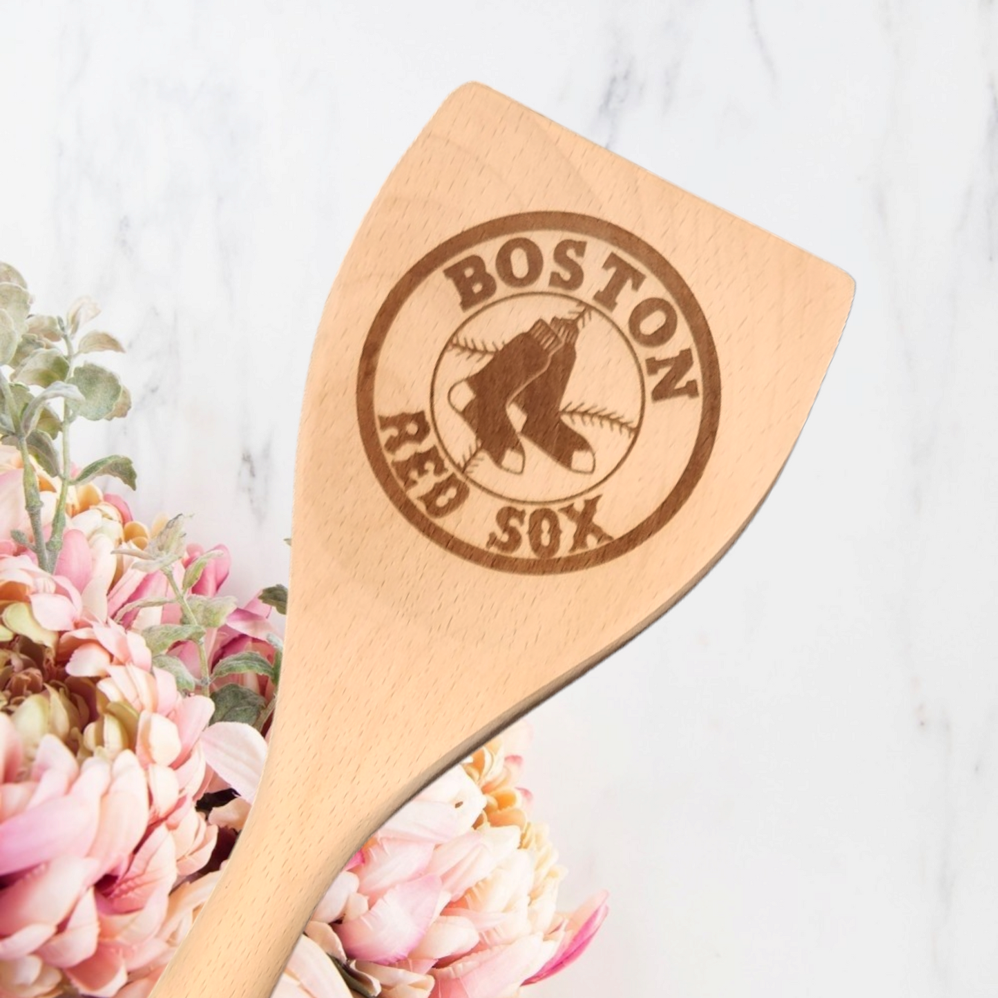 Cucharas de cocina de madera grabadas - Béisbol - Boston Red Sox