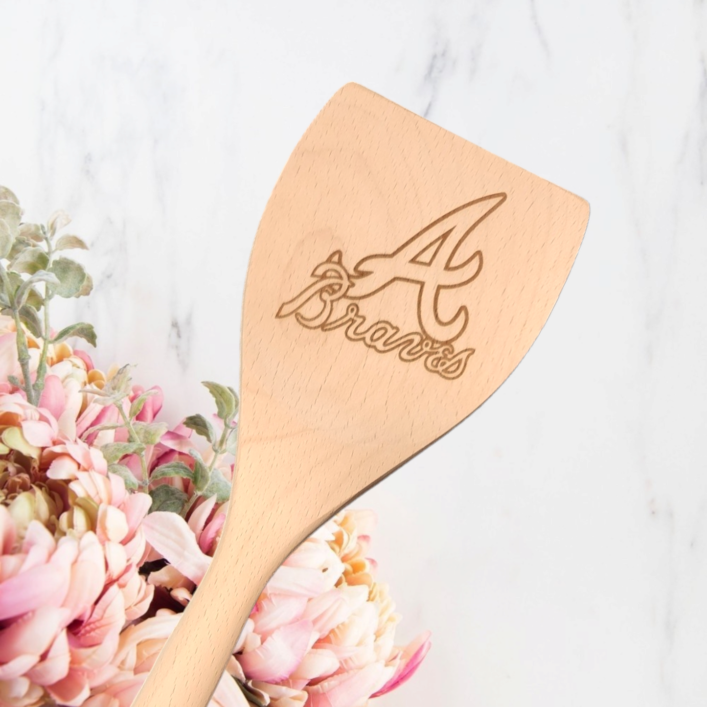 Engraved Wood Cooking Spoons - Baseball  - Atlanta Braves