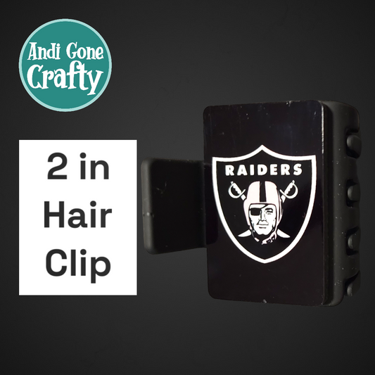 2 in Hair Clip / Claw - Football - Raiders