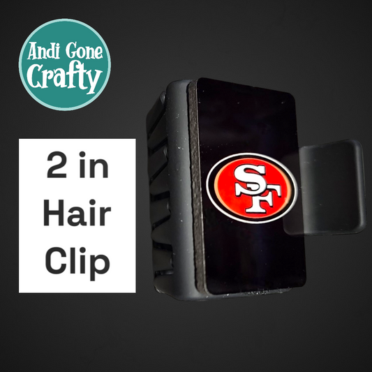 2 in Hair Clip / Claw - Football - 49ers