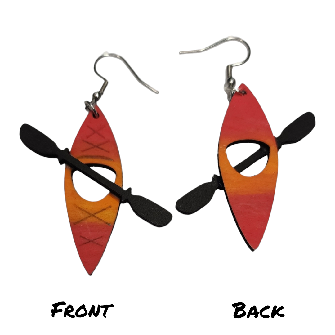 Canoe Dangle Earring Stainless Steel Hooks