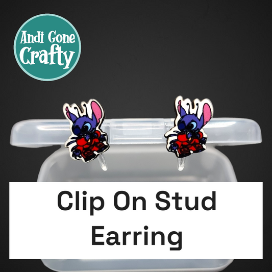 Clip On Earring - Blue Alien Bad - Character