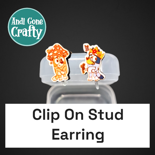 Clip On Earring Blue Dog Mushroom - Character