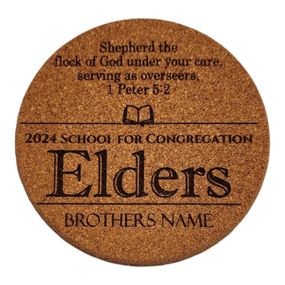 JW - 4in Cork Coaster - Elders School