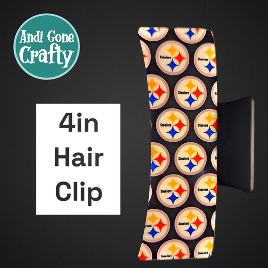 4.2 in Hair Clip / Claw - Football - Steelers