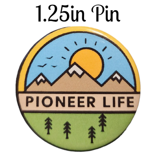 JW - 1.25" Button Pin - JW Mountain - Pioneer Life