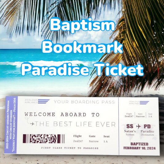 JW Bookmark - Baptism  - Custom Assembly and Baptized date - 1 Pack