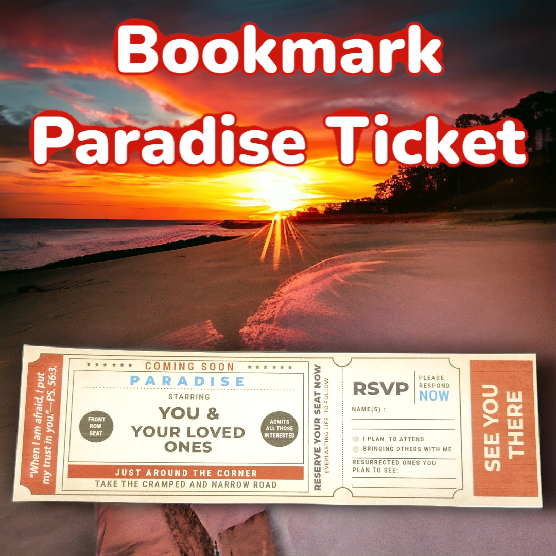 JW Bookmark - Paradise Ticket - 2024 Years Text - 4 Pack