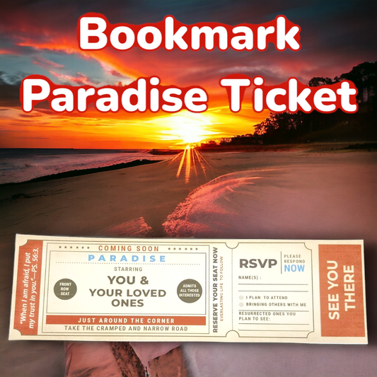 JW Bookmark - Paradise Ticket  - 2024 Years Text - 4 Pack