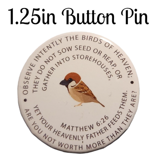 JW - 1.25" Button Pin - Sparrows - C