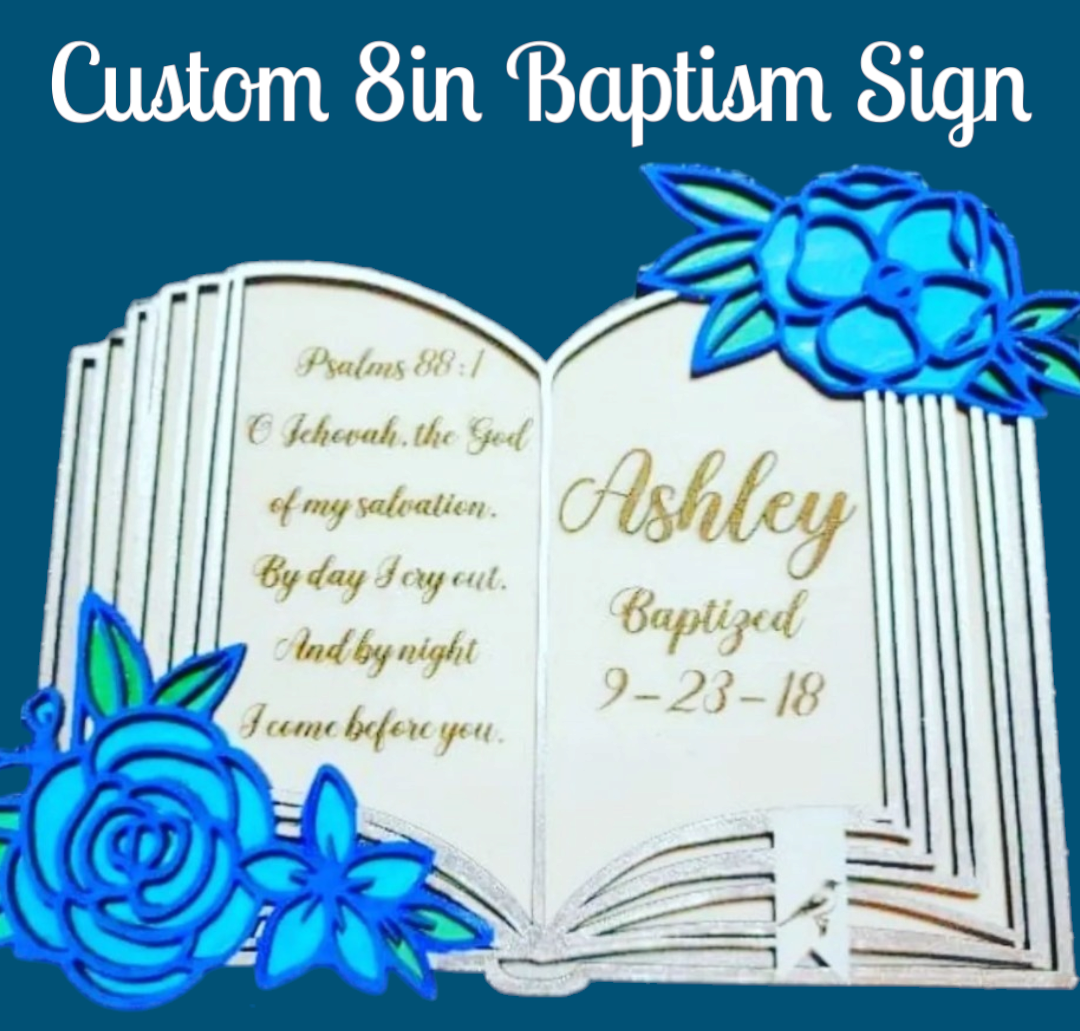 JW Bible Baptism Sign - 8in Wide