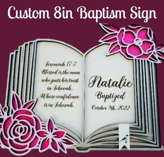 JW Bible Baptism Sign - 8in Wide