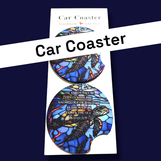 JW Car Coaster - Knowledge of Jah like the Sea - B