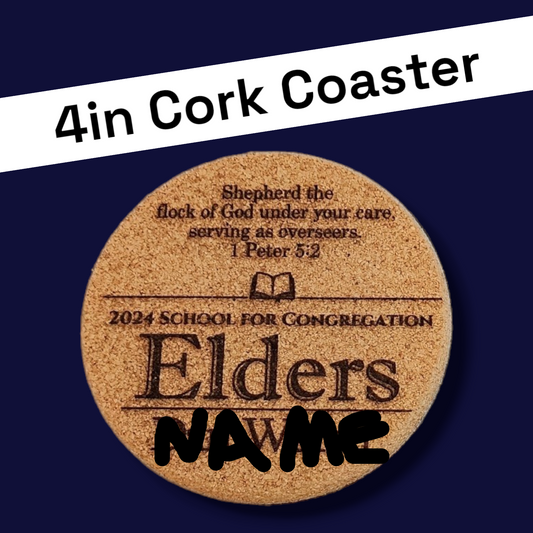 JW - 4in Cork Coaster - Elders School