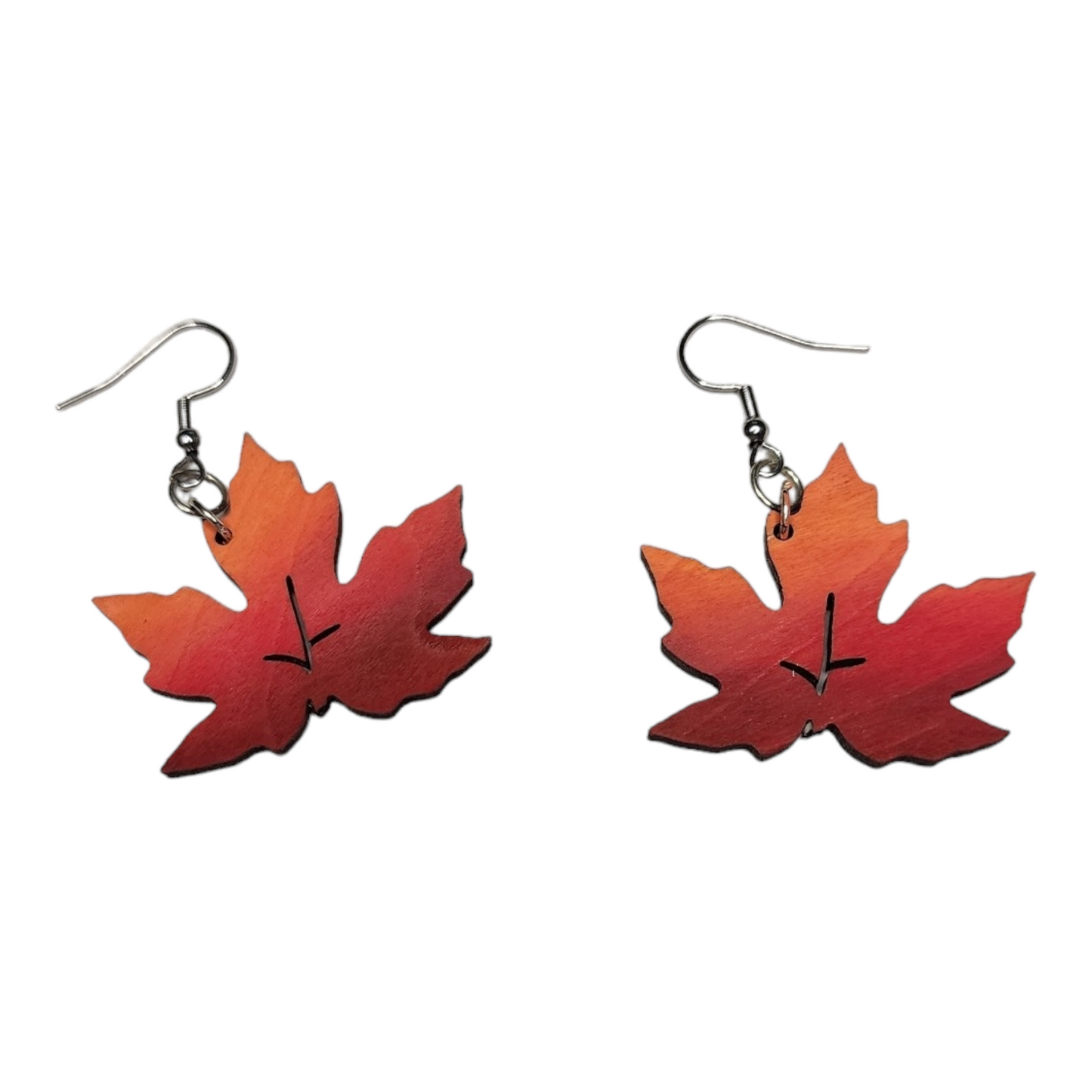 Fall Leaf Dangle Earring Stainless Steel Hooks