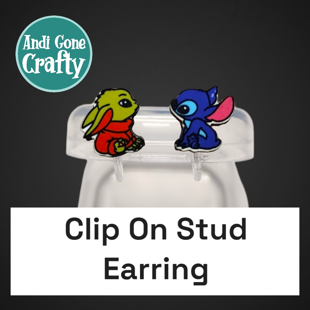 Clip On Earring - Blue/Green Alien