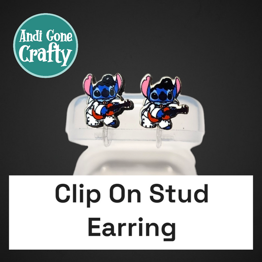 Clip On Earring - Blue Alien Elvis