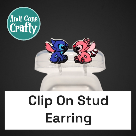 Clip On Earring - Blue Alien Angel