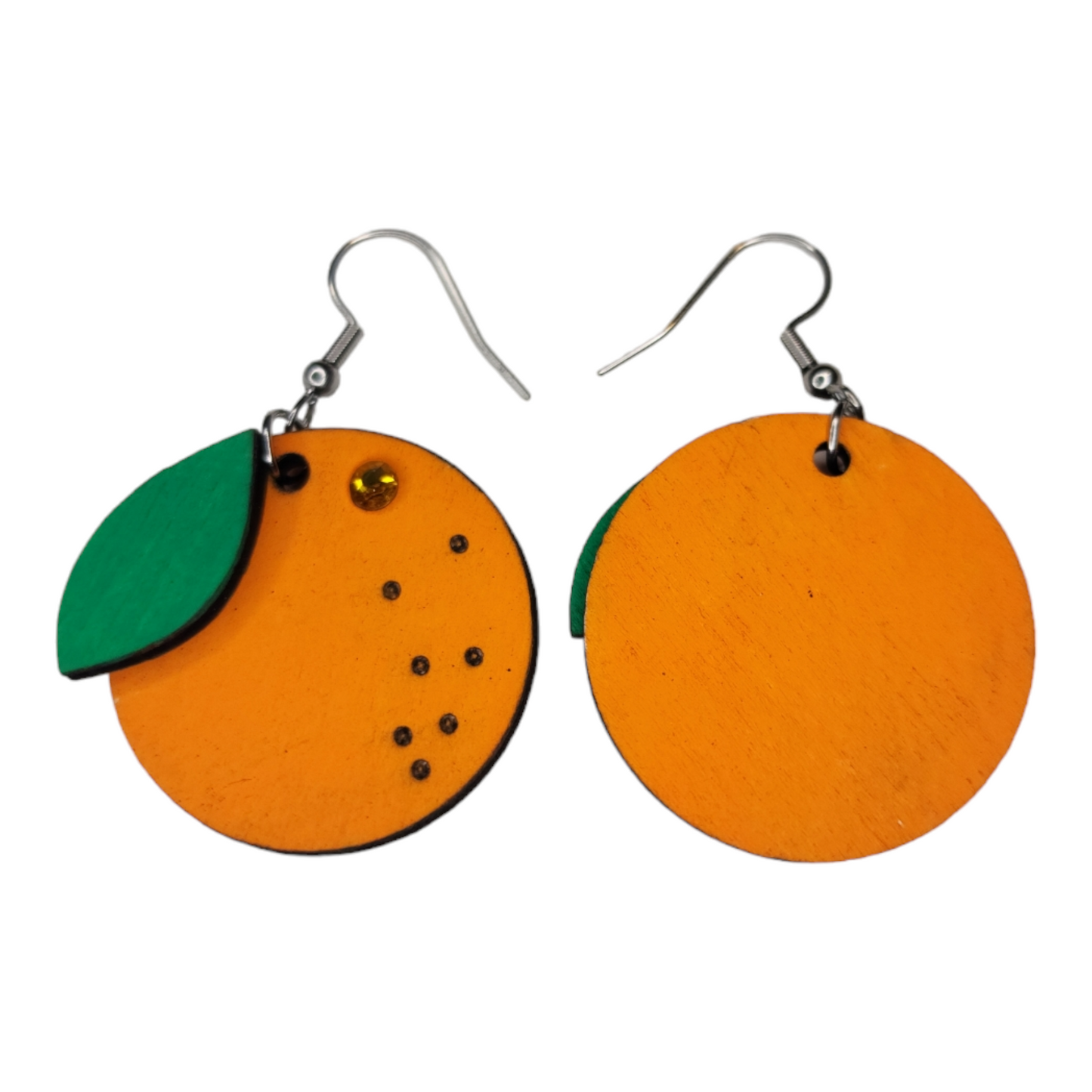 Orange Fruit Dangle Earring Stainless Steel Hooks