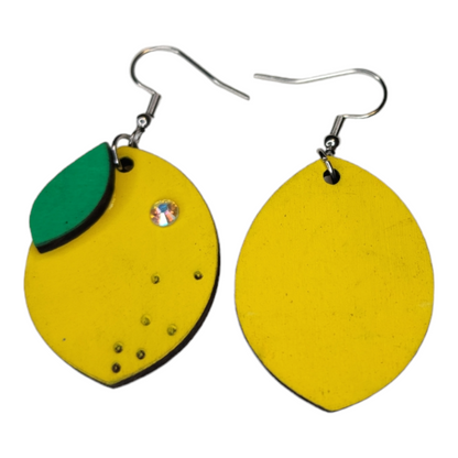 Lemon Fruit Dangle Earring Stainless Steel Hooks