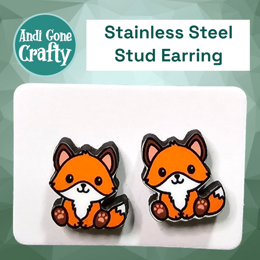 Fox  - Stainless Steel Stud Earring