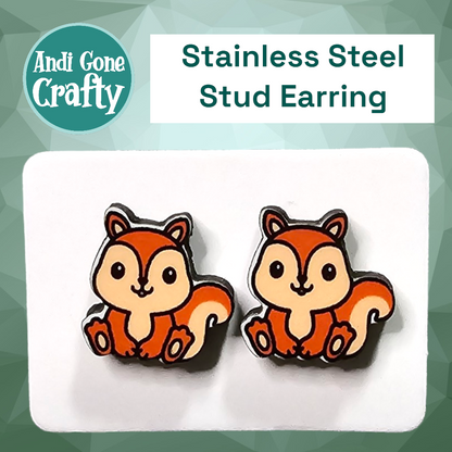 Squirrel - Stainless Steel Stud Earring