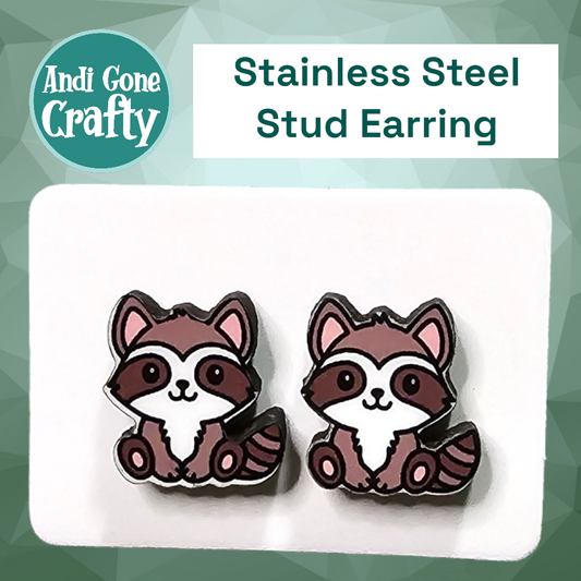 Raccoon - Stainless Steel Stud Earring