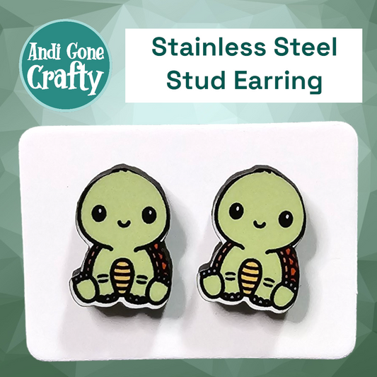 Turtle - Stainless Steel Stud Earring