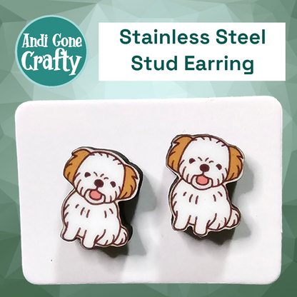 Shih Tzu Dog - Stainless Steel Stud Earring