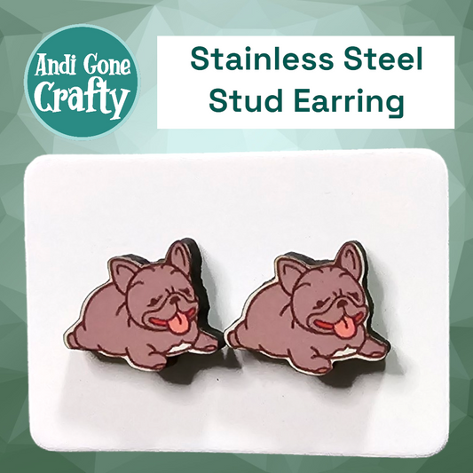 French Bull Dog - Stainless Steel Stud Earring