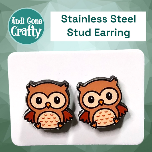 Owl - Stainless Steel Stud Earring