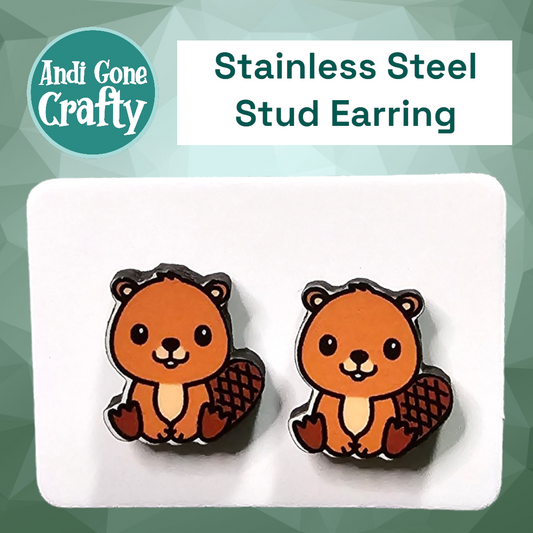 Beaver - Stainless Steel Stud Earring