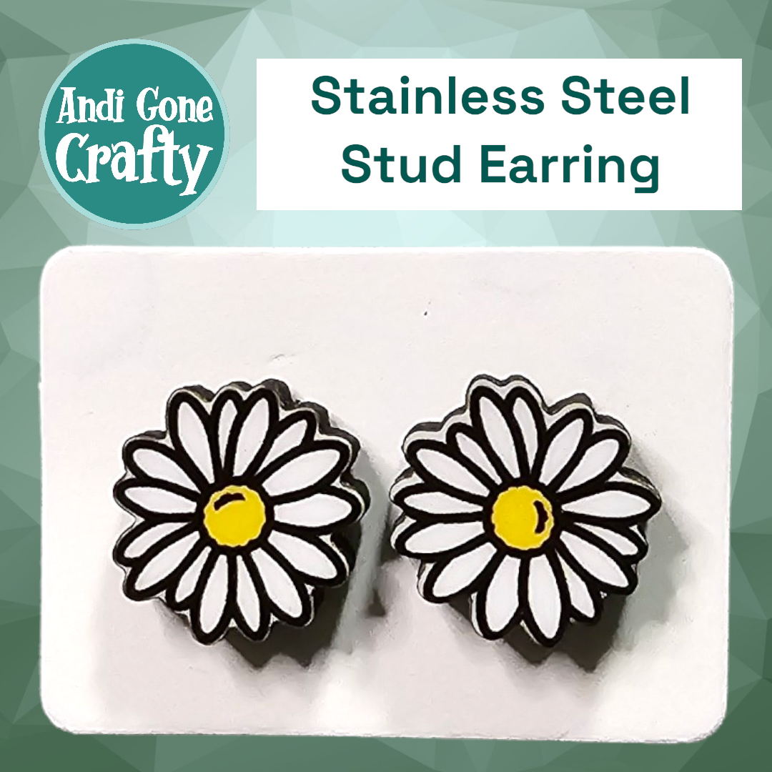 Daisy Flower - Stainless Steel Stud Earring